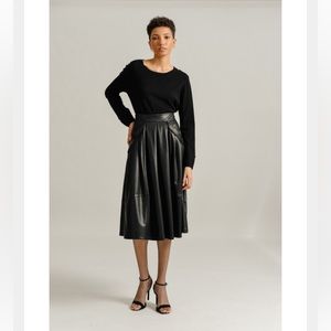 Erin Vegan Leather Midi Skirt